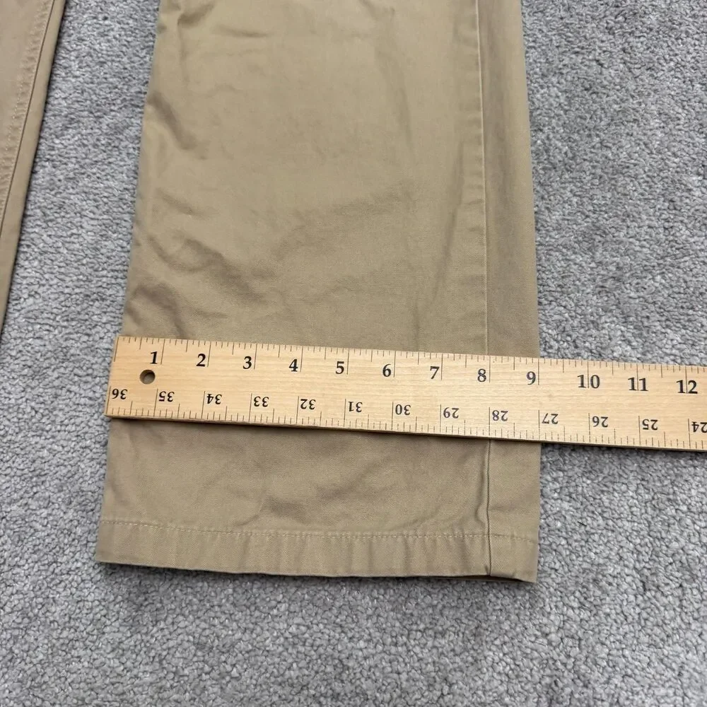 Bonobos Straight Leg Cotton Chino Pants Mens 35x34 Brown Khaki Flat Front Casual